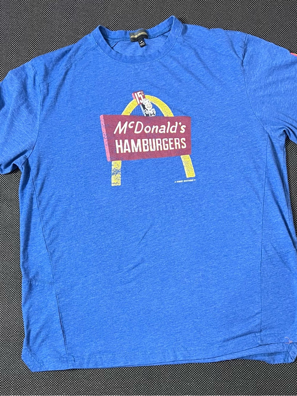 McDonald's Royal Blue Retro Hamburgers Logo Tee - Men